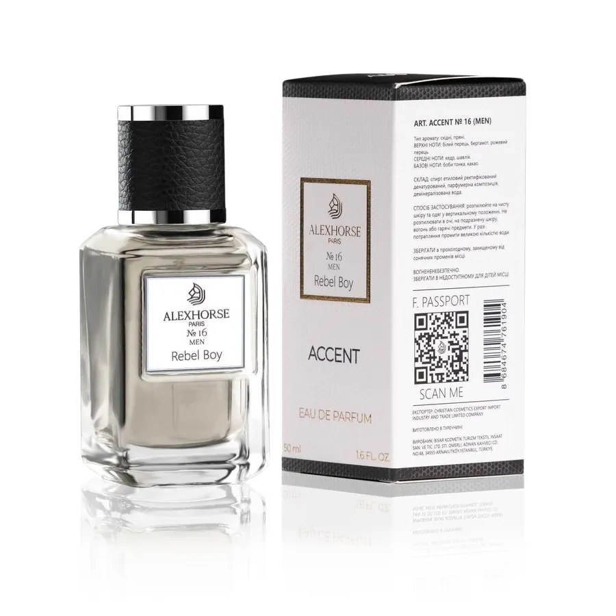 Herren Eau de Parfum Rebel Boy ACCENT Alex Horse 50 ml AA-016