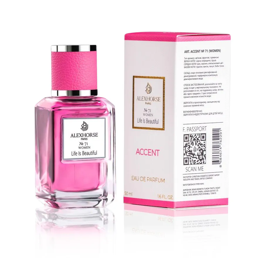 Damen Eau de Parfum Life Is Beautiful ACCENT Alex Horse 50 ml AA-071